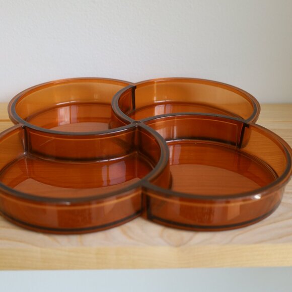 Mid Century Modern Dansk 4-Compartment Amber Melamine Tray - Picture 4 of 8